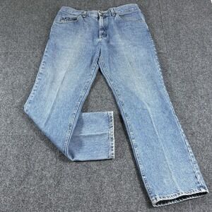 Vintage 90s Y2K Lee Straight Leg Jeans Mens 32x31 Blue Denim Light Wash